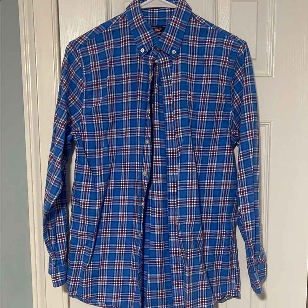 Blue Plaid Boy’s Vineyard Vines Flannel Shirt